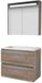 Basic-Line Premium 46 Badkamermeubelset - 80 x 46 cm - Greeploos - 2 Lades - Acryl Wastafel - 1 Kraangat - Spiegelkast met LED Verlichting - Scotch Oak