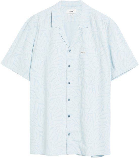 s.Oliver Big Size s.Oliver Hemd Lange mouw Katoen Regular Fit Mannen 5XL Lichtblauw