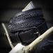 Harry's Horse Lederen Riem Crystal Schwarz/Gunmetal - 75 CM