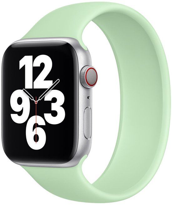 Apple Siliconen solobandje voor de Apple Watch | 44/45/46/49 mm - Maat 6 - Pistachio
