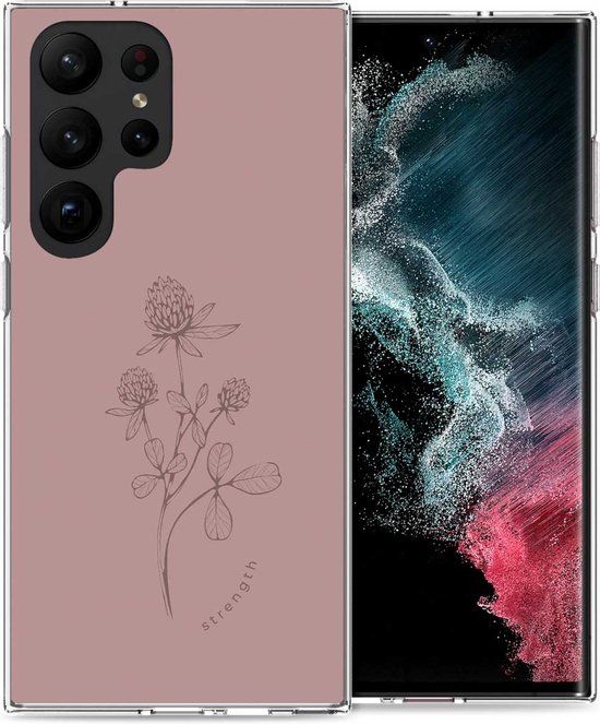 iMoshion Hoesje Samsung Galaxy S23 Ultra - Siliconen Back Cover - Floral Pink