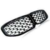 Hackett London BMW Front Auto Grilles Voor BMW 1 SERIE F40 2020+ Voorbumpergrill DIAMANT STIJL VOORSTE NIERENGRILLE GLANS ZWART ABS Accessoire