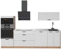 Vicco Complete keukeneenheid Fame-Line, Wit Landhuis/Goudkleurig Eiken, 280 cm