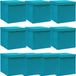 vidaXL Opbergboxen met deksel 10 st 32x32x32 cm stof babyblauw