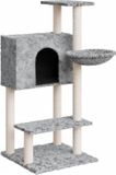 vidaXL Arbre à chat avec poteaux à gratter en sisal 108,5 cm gris clair