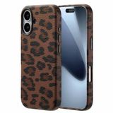 Selencia Sabi Backcover panterprint met MagSafe voor de Apple iPhone 17 - Mocha Brown