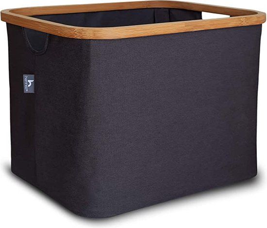 Hennez wasmand opbergmand 40L - Antraciet - Opvouwbaar