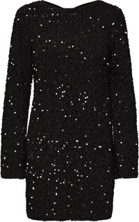 Onlanika ONLY ONLANIKA SEQUINS LS BOW DRESS WVN CS Black - Women's Mini Dress - Size M - 2024 Collection