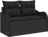 vidaXL Tuinset met 6 zitplaatsen, noir, en polyrotan