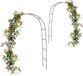 Sans marque 2 x Arche de roses - Arche de jardin - Obélisque - Pergola - Lierre - Support grimpant - Arche de roses - Métal - Vert foncé - 240 cm de haut