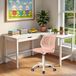FurnitureR Kinderstoel in hoogte verstelbaar voor bureau, ergonomische kleurrijke jeugdstoel met rugleuning en armleuningen, draaistoel met 5 wielen, voor kinderen van 3-10 jaar, tot 100 kg belastbaar