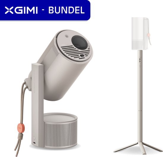 XGIMI MoGo 3 Pro met PowerBase Stand – Draagbare Smart-projector - Beamer - 130° rotatie - 450 ISO Lumen – Google TV/Netflix-licentie - Harman/Kardon 2x 5W luidsprekers - Dolby Audio - ISA 2.0 - Bluetooth