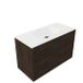 Saniclass SW1578598/SW1174115 Holz Frame Badkamermeubelset - 100x45x61.5cm - Flow solid surface wastafel wit - 1 wasbak - 1 kraangat - 2 lades - mat eiken charcoal