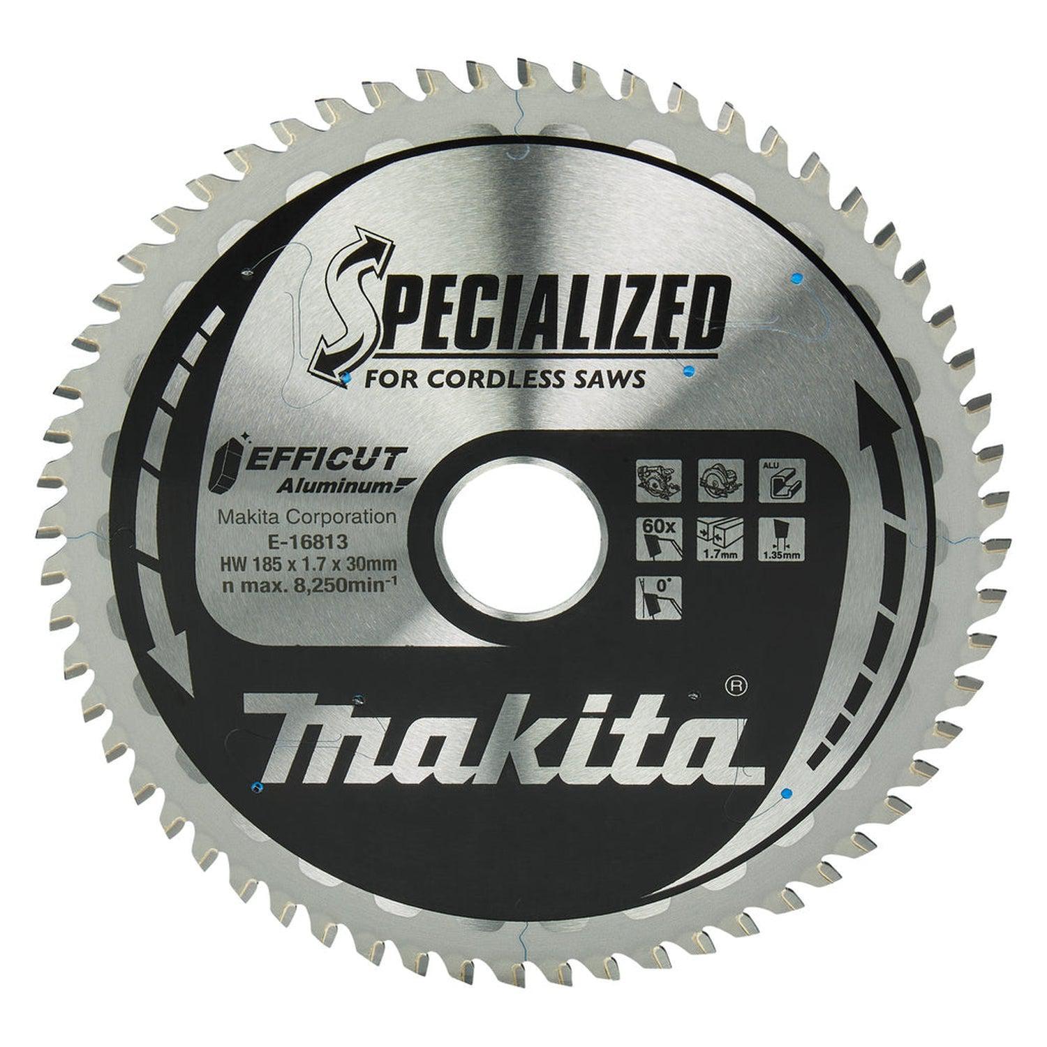 Makita E-16813 Cirkelzaagblad voor Aluminium | Specialized | Ø 185mm Asgat 30mm 60T