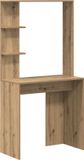 vidaXL Bureau Artisan Eiken Bewerkt Hout 78,5 x 37 x 154,5 cm