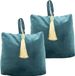 Mars & More Deurstopper - 2x stuks - fluweel - petrol blauw - 17x10x18 cm - voor binnendeuren - polyester - stijlvol