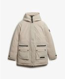 Superdry - City Gewatteerde Parka Jas - Dames - Off Grey - Maat XS