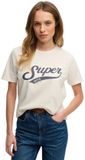 Superdry Varsity Script T-shirt Dames Cream S