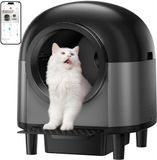 Merkloos / Sans marque BeiJingLiangPinJiaZuoKeJiWenHuaFaZhanYouXianGongSi Automatische Kattenbak - Zelfreinigend - Intelligent - Met 10 Veiligheidssensorradars - 100 liter Elektrisch - Met Trap - APP-Besturing - Voor Meerdere Katten - Zwart
