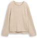 Tom Tailor - Bouclé gebreide trui met wol - Maat S - sand stone beige melange