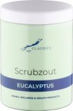 Claudius Cosmetics B.V. Scrubzout Eucalyptus in handige pot - 1250 gram - met witte deksel - Hydraterende Lichaamsscrub