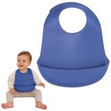 Trois Kilos Sept Bavoir en silicone – bébé pour la naissance – rose bleu jaune, bleu, Taille unique, Bleu