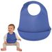 Trois Kilos Sept Bavoir en silicone – bébé pour la naissance – rose bleu jaune, bleu, Taille unique, Bleu