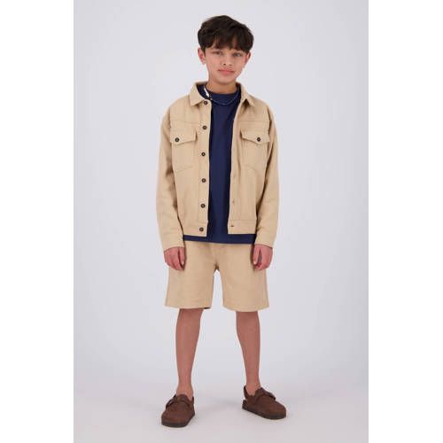 Vingino jack zand Jas Beige Jongens Stretchkatoen Klassieke kraag Effen - maat 152