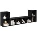 vidaXL Ensemble de meuble TV - Noir - Chêne - Travaillé - bois