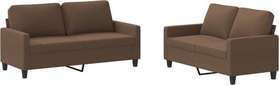 VidaXL 2-delige Loungeset met kussens stof bruin