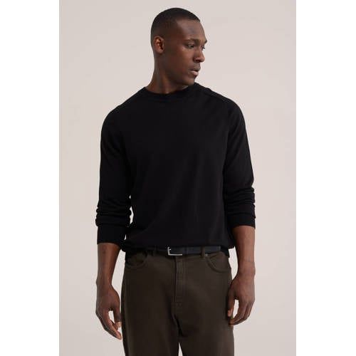 WE Fashion regular fit gebreide trui - zwart