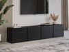 CROSSAIR meuble tv-hifi 4 portes battantes 4 tiroirs noir