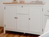 Bergamote Commode 3 portes 1 tiroir blanc/chêne artisan