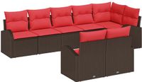 vidaXL Tuinbank Set 8 Zitplaatsen Bruin Polyrattan