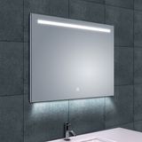 Wiesbaden Ambi One Miroir de salle de bain avec LED - Dimmable - Chauffage de miroir - Rectangulaire - 80x60cm
