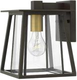 Hinkley LED Wand Buitenlamp Walker | 1X E27 Max 60W | IP44 | Dimbaar | Buckeye Bronze with Heritage Brass