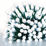 EMOS - Led-lichtsnoer met 80 leds in bolvorm, koudwit - 8 m kerstlichtketting voor feestjes, Kerstmis, decoratie - 8 lichtmodi, 6 uur timer, voeding, 5 m kabel, groene kabel - voor huis en tuin
