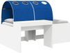 vidaXL Bed met Tunnel 3 st Wit en Blauw Bewerkt hout