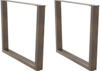 Pieds de table 2 pcs forme en V 100x(72-73,3) cm acier naturel