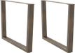 Pieds de table 2 pcs forme en V 100x(72-73,3) cm acier naturel