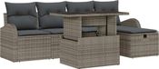 vidaXL Banc de jardin 6 pièces gris polywood