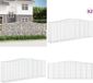 vidaXL Schanskorven - 2 stuks - gewelfd - 400x50x140/160 cm - ijzer