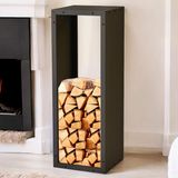 DanDiBo Étagère à bois de cheminée Intérieur métal noir 96600