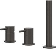 IVY Concord Badrandcombinatie 3-Gats Mengkraan met Uittrekbare Handdouche zonder Uitloop - Geborsteld RVS 316 Carbon Black PVD