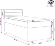 vidaXL Boxspringbed met matras, zwart, 90 x 200 cm, gestoffeerd