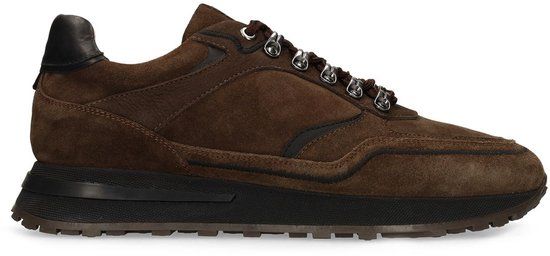 Manfield Heren Bruine suède lage sneakers - Maat 43