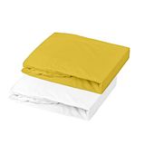 Set Icecat Set van 1 hoeslaken, PU-leer, 070 x 140 cm, wit/curry