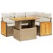 vidaXL 5-delige Loungeset met Kussens, Poly Rattan, Beige