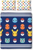 Pokemon Dubbel Dekbedovertrek Set - Pikachu Badge Design