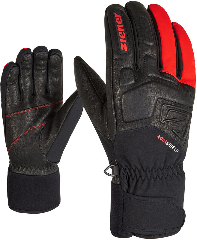 Ziener Ziener Glyxus AS Alpine Skihandschoenen, zwart/rood 7 2021 Wintersportkleding